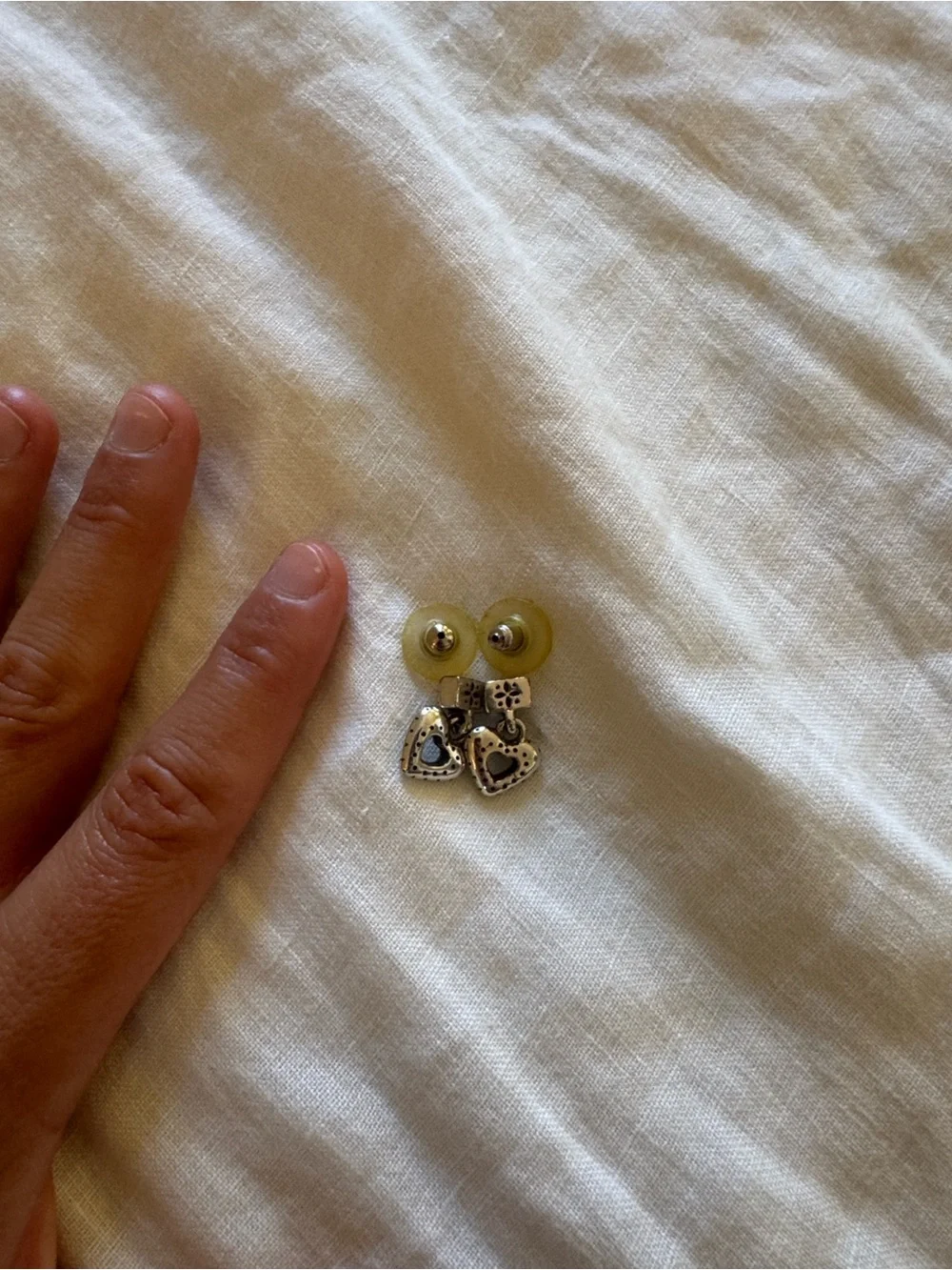 Vintage Brighton Silver Heart Earrings